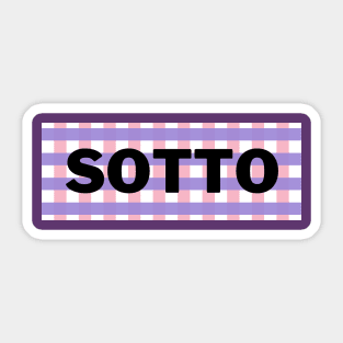 Purple Checkered Sotto Surname Sticker